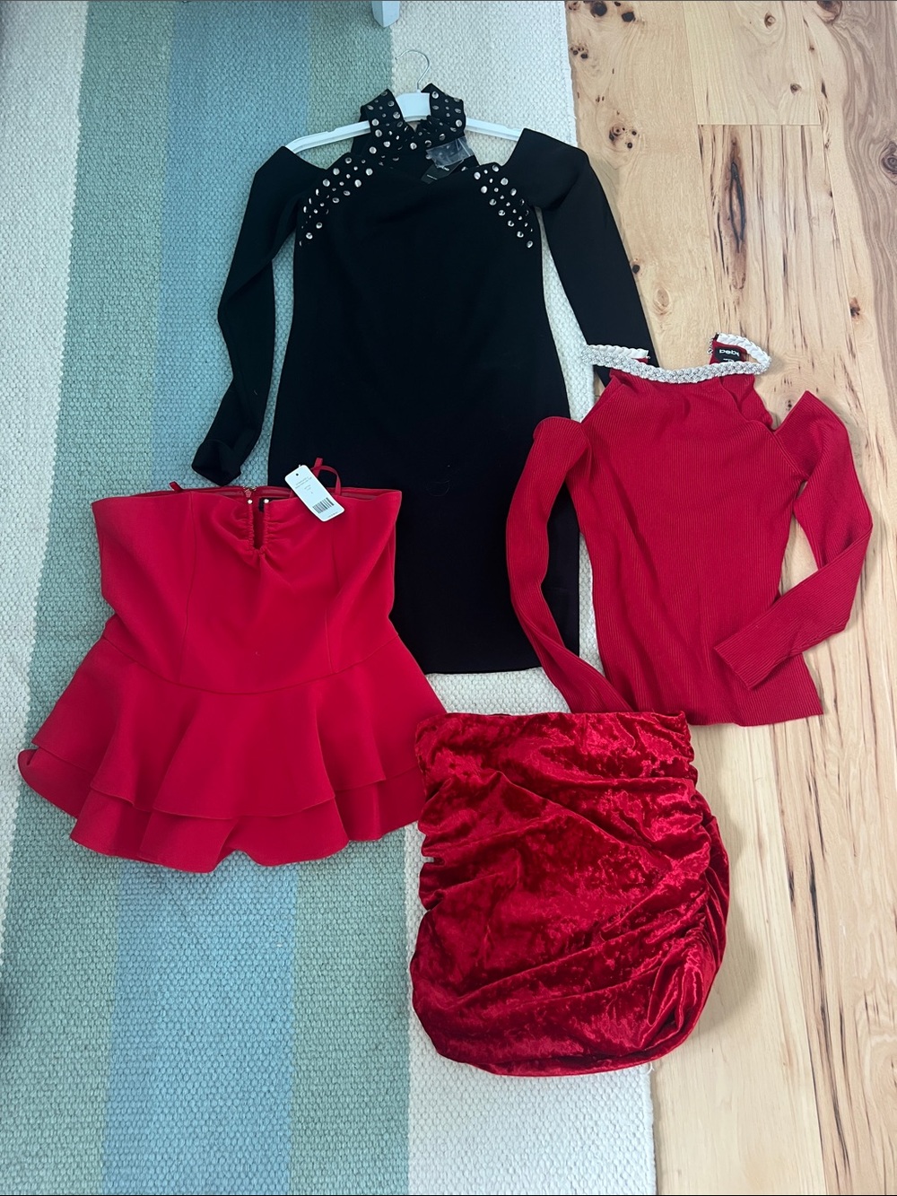 BEBE Mixed Women's Dresses & Tops Bundle in Black and Red medium